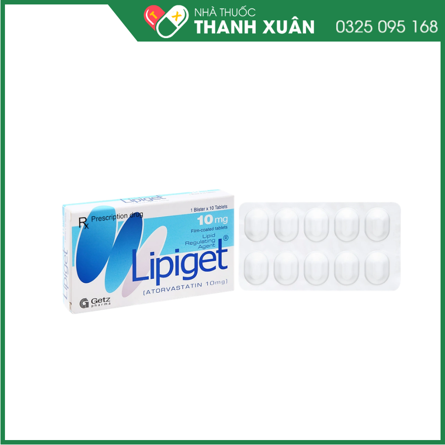 Lipiget 10mg trị rối loạn mỡ máu